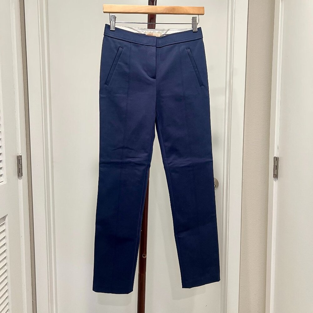 Tory Burch - The "Vanner" Slim Fit Cropped Cotton Blend Pant Size 0 - Navy